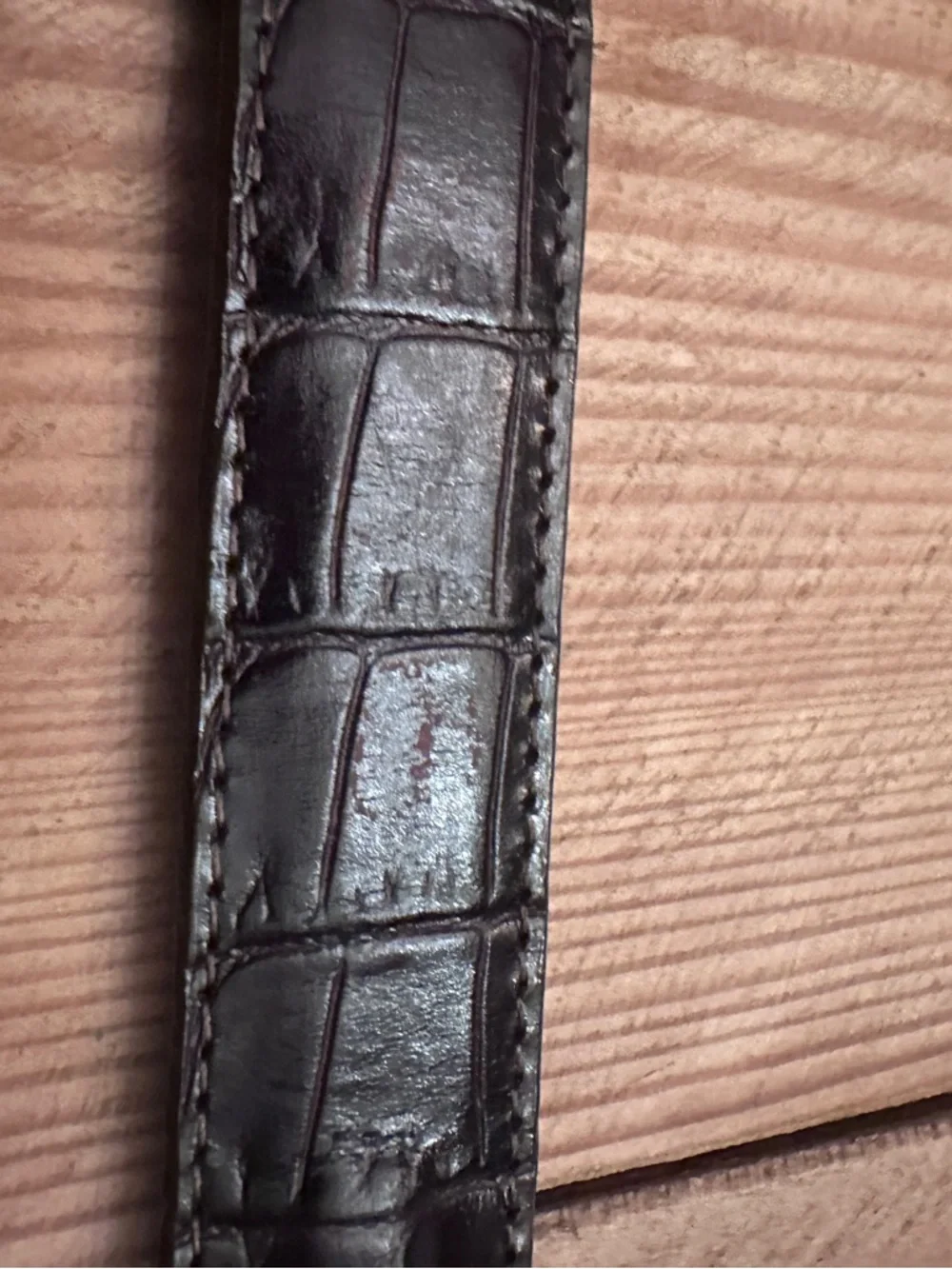 Brighton Dark Brown Croc-Embossed Leather Belt Silver Golf Charms size M/L 32